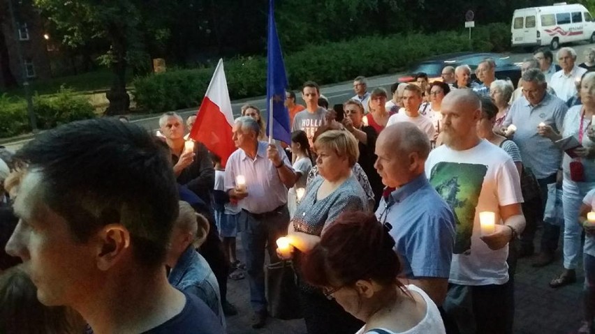 Protest przed sądem w Rybniku