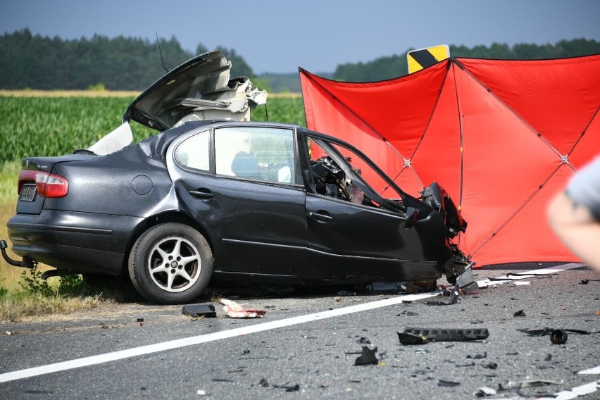 Śmiertelny wypadek w Krzepicach. Samochód osobowy zderzył się z ciężarówką. Nie żyje jedna osoba