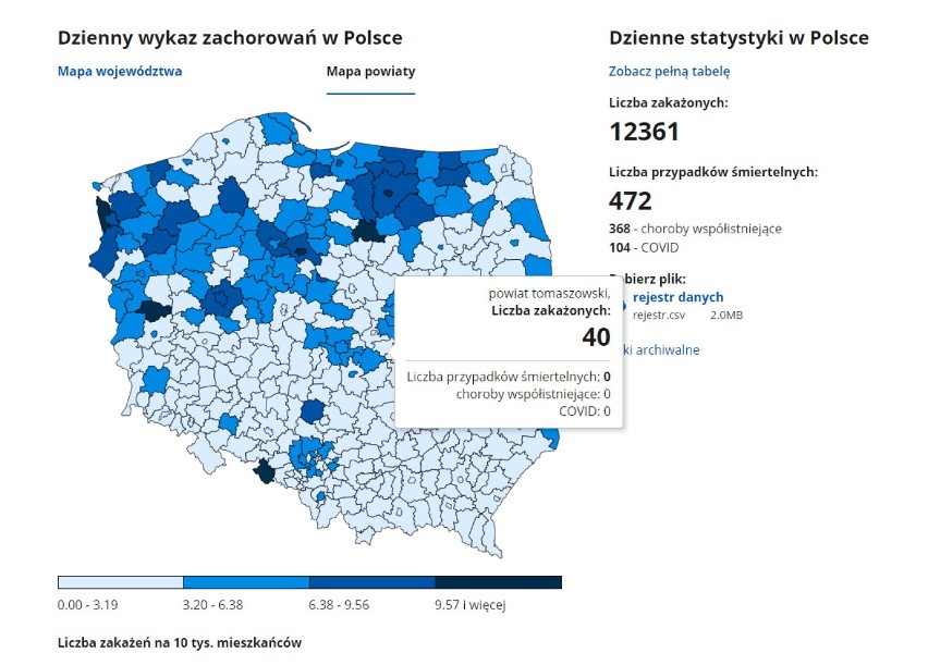 Koronawirus w powiecie tomaszowskim. Prawie sto przypadków zakażeń od środy, 23 grudnia i kolejne zgony