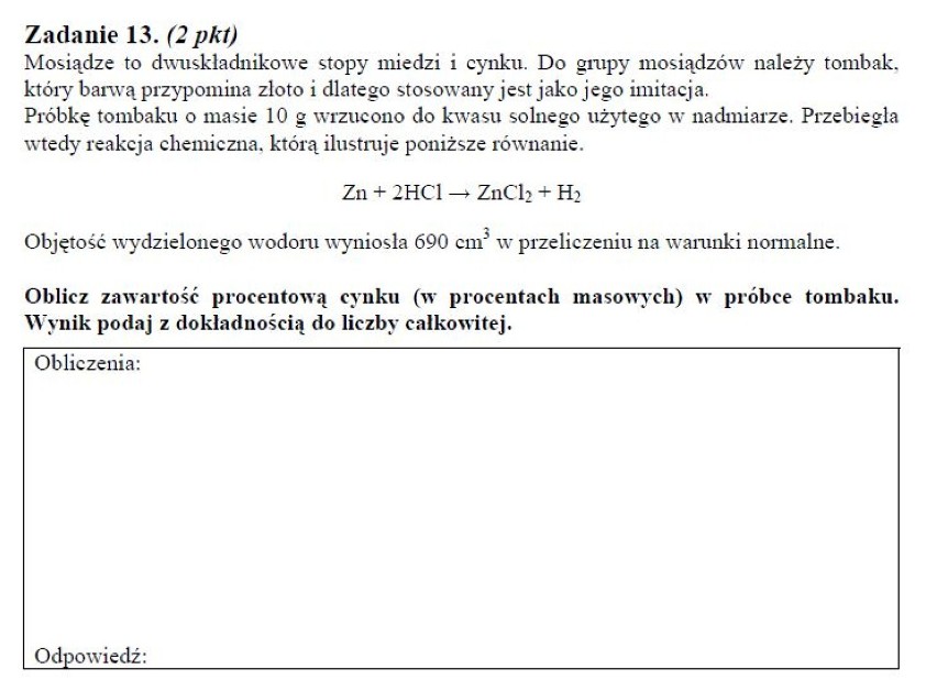 CHEMIA - ARKUSZ - POZIOM PODSTAWOWY