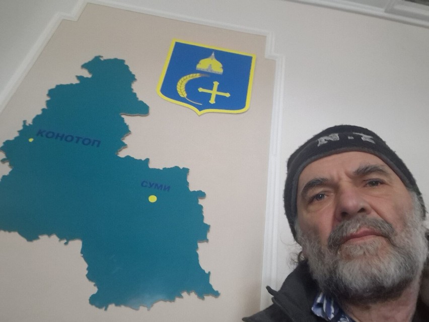 Sieradzanin Janusz Pijanka w ukraińskim mieście Bucza