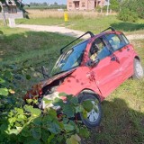 Wypadek osobówki z busem kursowym w Pińczowie. Ranna kobieta