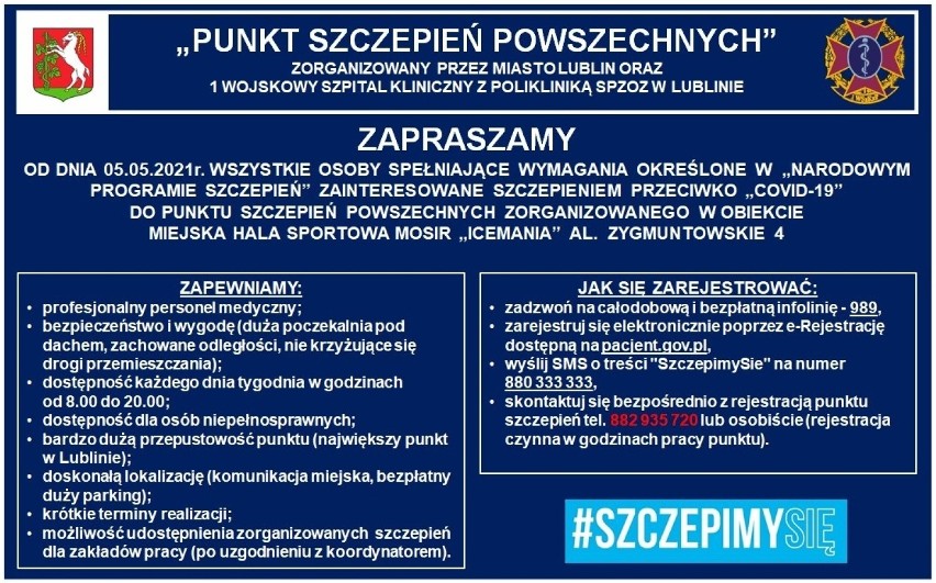 Rusza punkt szczepień na Icemanii. Pierwsze zastrzyki już w środę 