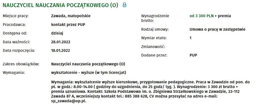 Zobaczcie oferty pracy z Powiatowego Urzędu Pracy w Tarnowie