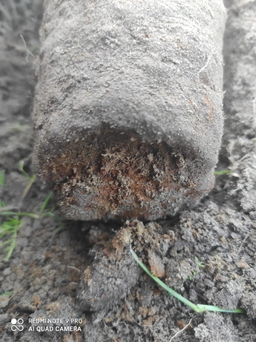 Grądy. Rolnik znalazł w polu pocisk artyleryjski. To już kolejny niewybuch znaleziony w tym roku na Powiślu dąbrowskim [ZDJĘCIA]