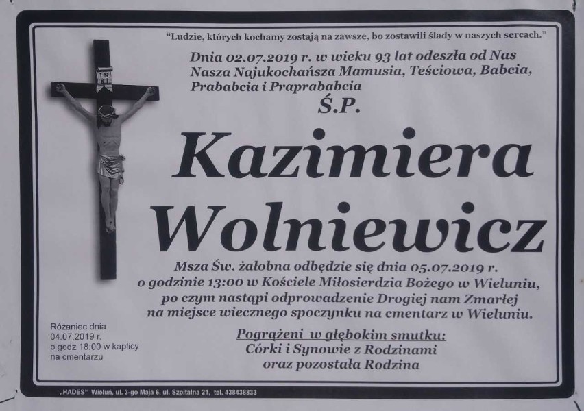 Nie żyje Kazimiera Wolniewicz, świadek bombardowania Wielunia odznaczona m.in. Medalem za Wolność i Niepodległość i Krzyżem Armii Krajowej