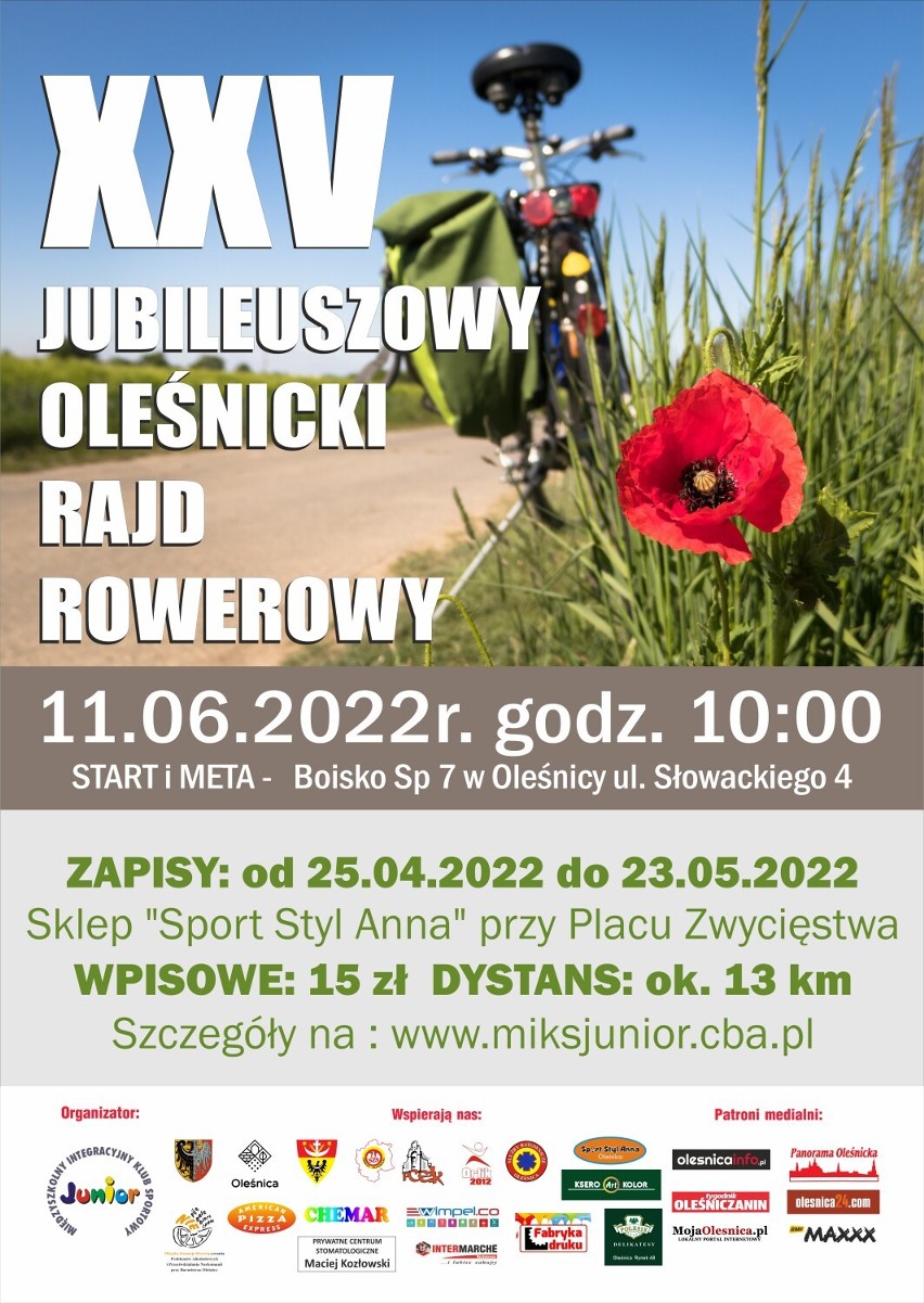 XXV Rajd Rowerowy w Oleśnicy już w czerwcu. Trwają zapisy