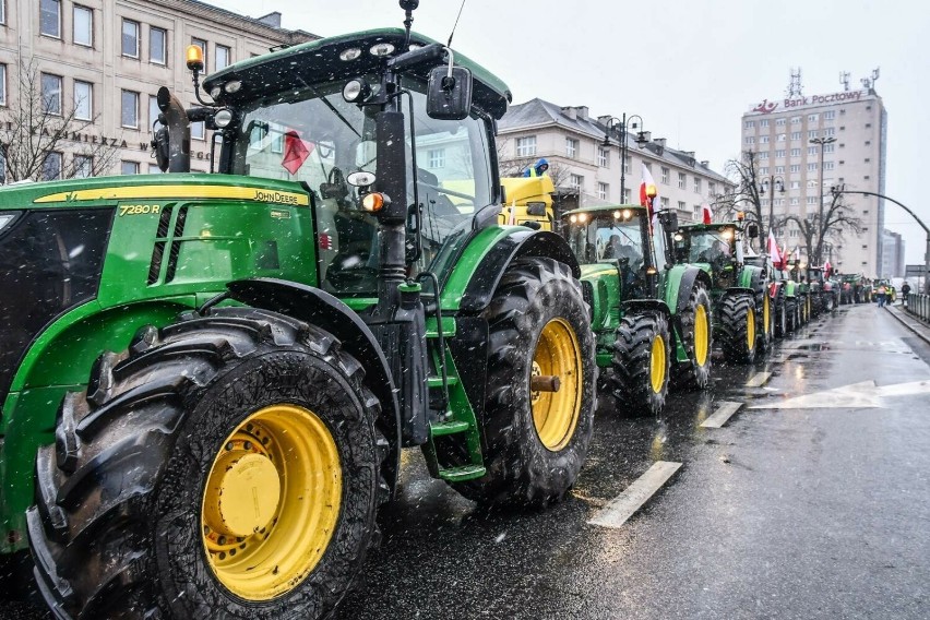 Protest rolników w Bydgoszczy - 9 lutego 2024.