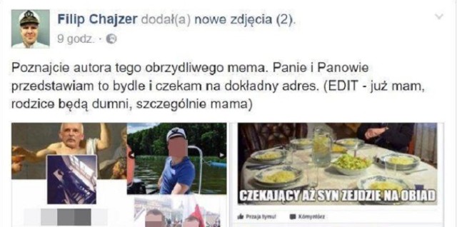 Mieszkaniec Zbąszynia żartował ze śmierci syna Chajzera ?