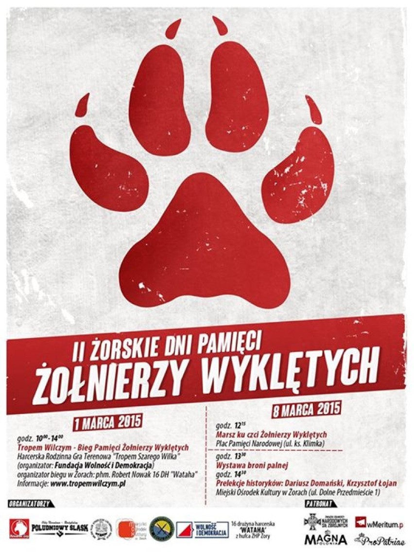 Żory: Żołnierze Wyklęci. Rajd Wilczy, przemarsz, gra terenowa, Bieg Tropem Wilczym