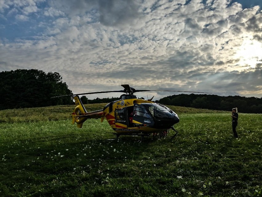 Wypadek rowerzysty w Wąwozie Myśliborskim