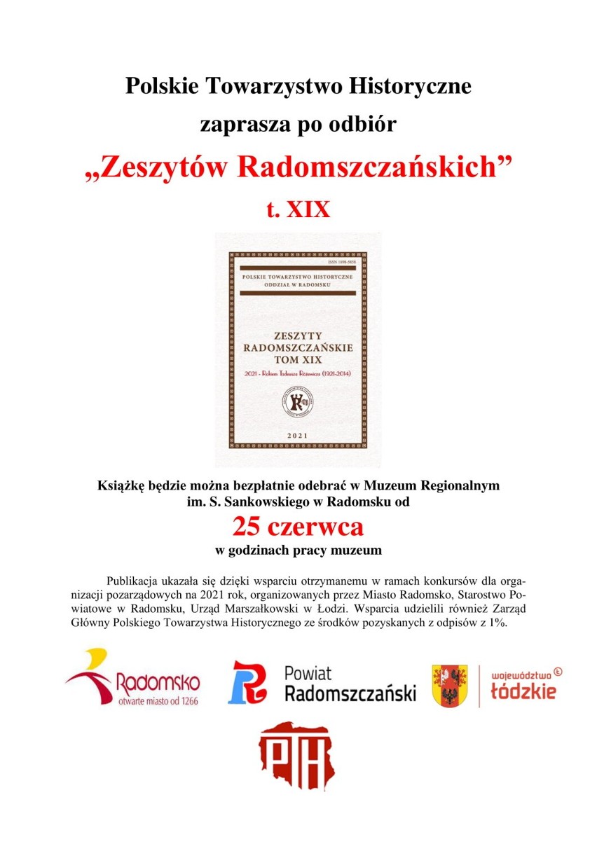 Członkowie PTH w Radomsku przygotowali kolejny tom „Zeszytów Radomszczańskich”