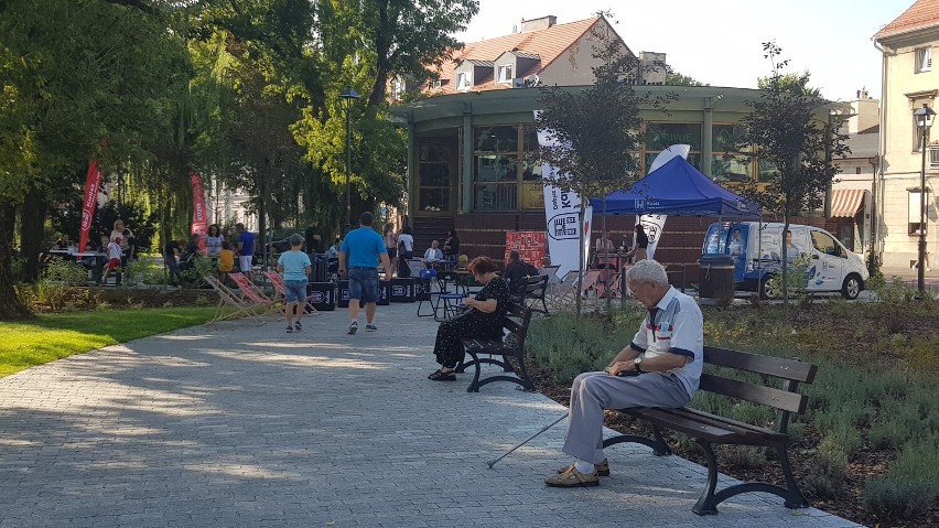 Grali w planszówki na plantach miejskich w Kaliszu