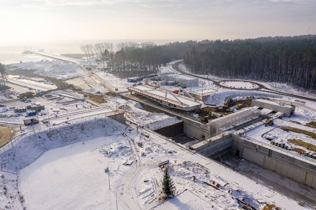 Budowa przekopu Mierzei Wiślanej, styczeń 2022