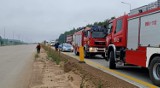 Pożar na A1 w okolicach Radomska. Zapaliło się koło ciężarówki