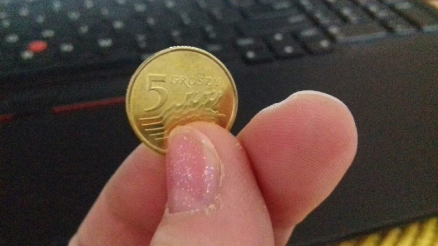 Na kilogram monet o nominale 5 groszy wchodzi ich 386.