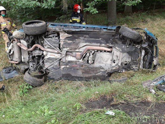 Wypadek w Dąbrowie. Zderzenie czterech pojazdów na drodze krajowej nr 46