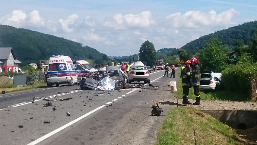 Wypadek w Łososinie Dolnej.