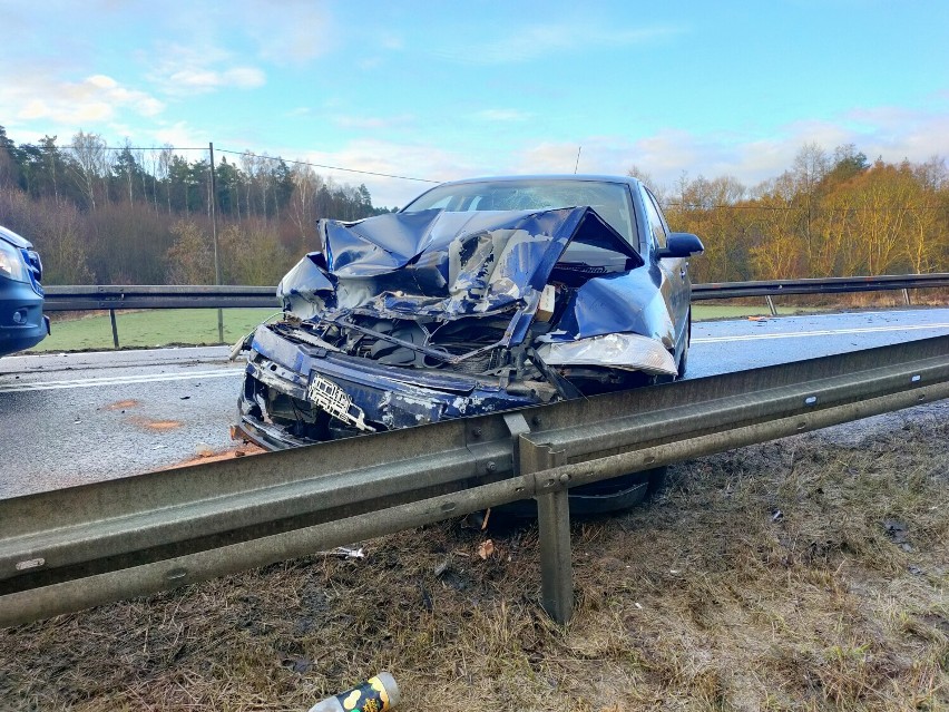 Wypadek w Kłódce pod Grudziądzem. Jedna osoba poszkodowana