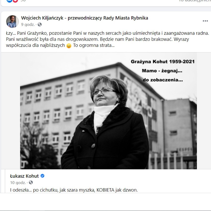 Zmarła Grażyna Kohut. Dziś w Rybniku wspominają ją przyjaciele, współpracownicy, przyjaciele 