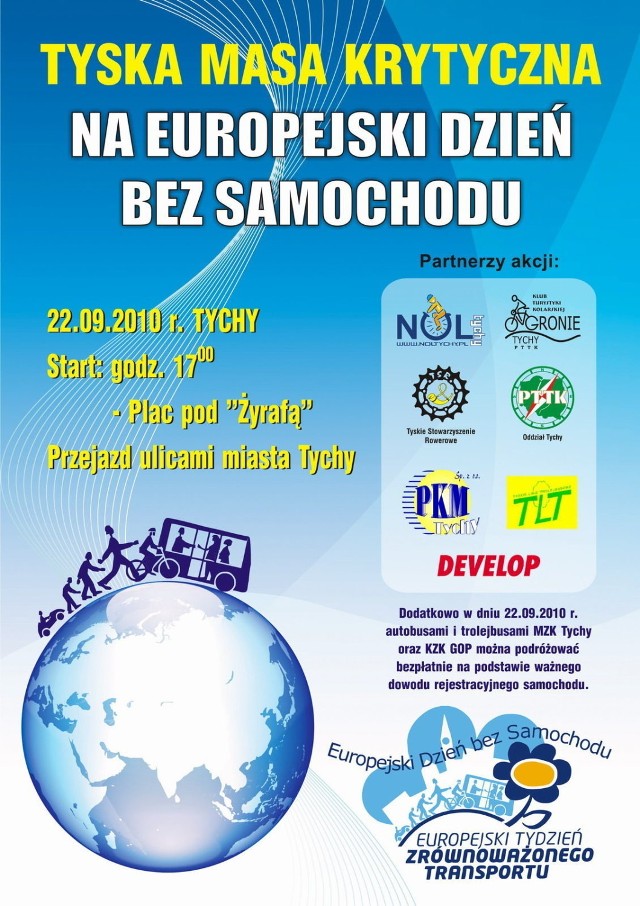 Plakat promujący Europejski Dzień Bez Samochodu