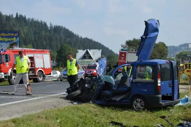 Wypadek w Zakopanem. Zderzenie autobusu z samochodem osobowym