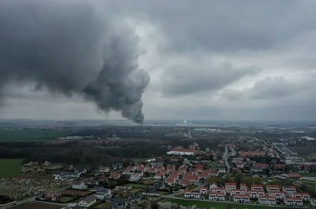 Pożar w Bielanach Wrocławskich 17.04.2021