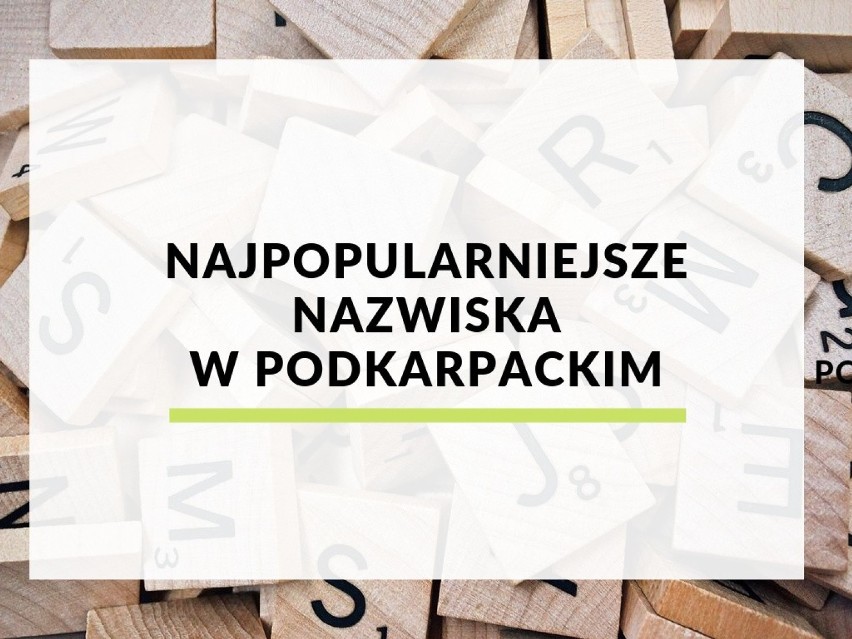 Najpopularniejsze nazwiska w województwie podkarpackim. Na...