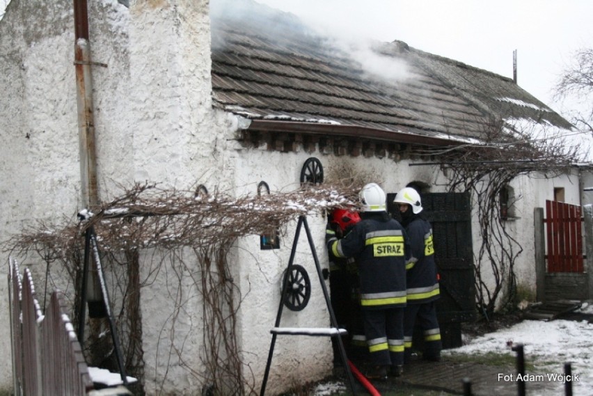 Pożar budynku gospodarczego w Lubiechowie