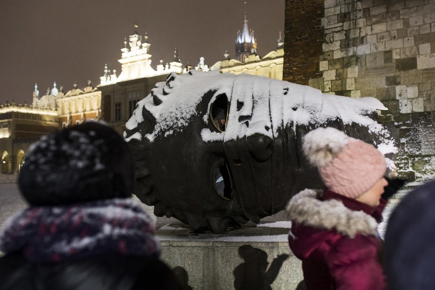 Biały puch upiększył Kraków