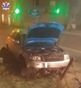 Wypadek we Włodawie. Kierowca był pijany i bez prawa jazdy