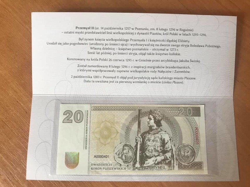 Pleszew doczekał się własnego banknotu. Od 8 czerwca w Spółce Sport Pleszew rusza sprzedaż „20 Koron pleszewskich"