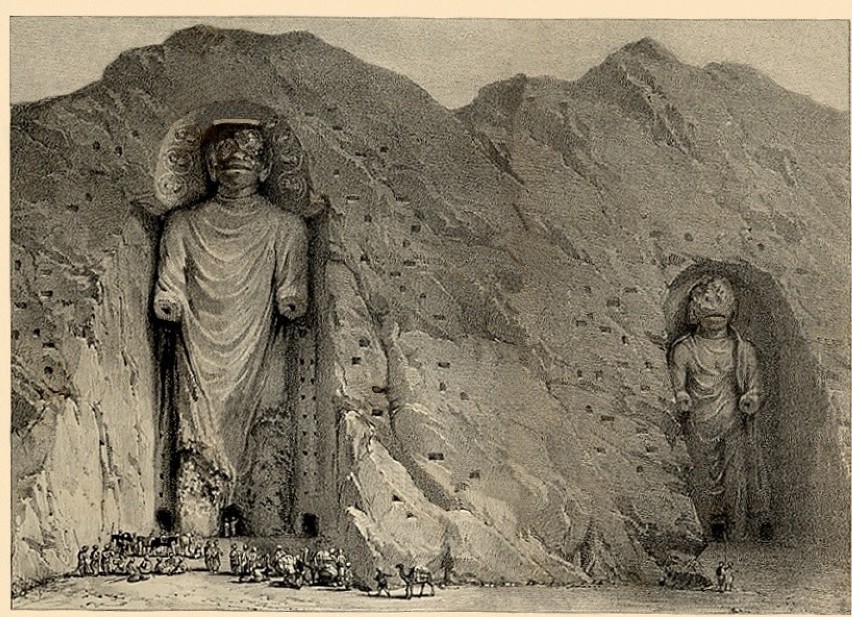 Kolosalne posągi Buddy wykute w skale przez buddyjskich...