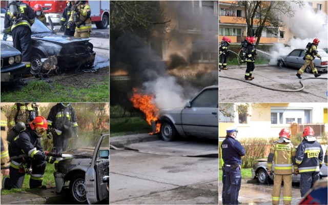 Pożar samochodów marki BMW na ulicy Kaliskiej we Włocławku
