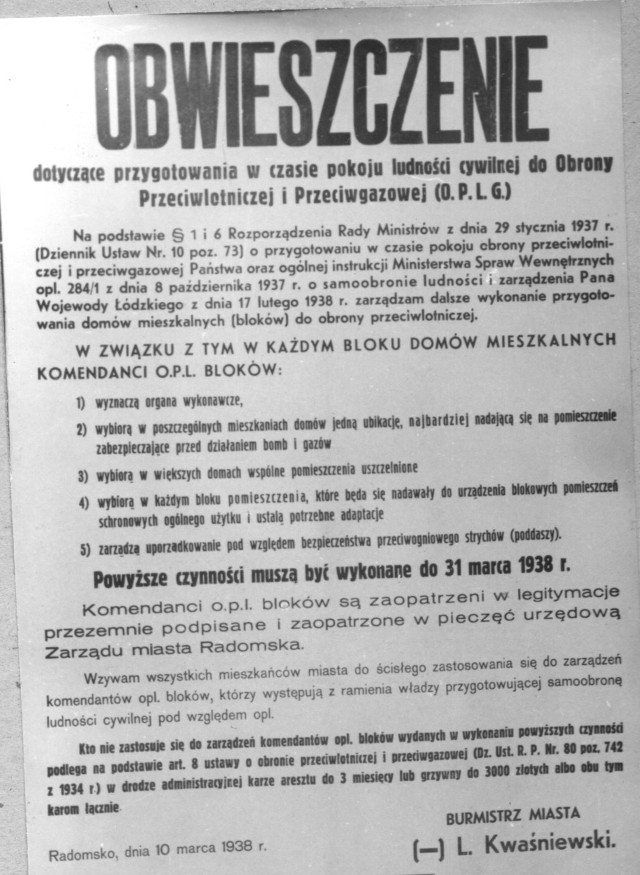 Wrzesień 1939 w Radomsku - Zdjęcia pochodzą z archiwum Muzeum Regionalnego w Radomsku