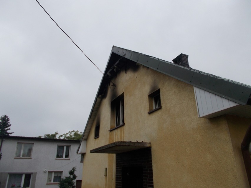 Pożar domu jednorodzinnego w Koninie