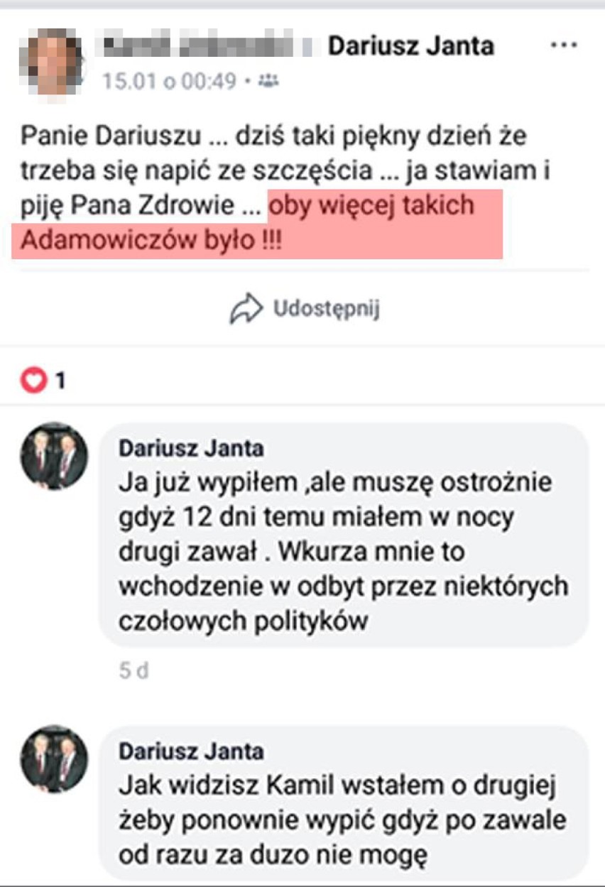 Radny Dariusz Janta chciał pić toast po śmierci P. Adamowicza? "W moim wpisie nie było żadnych złych intencji" - mówi radny