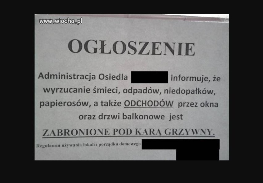 Najśmieszniejsze ogłoszenia z klatek schodowych