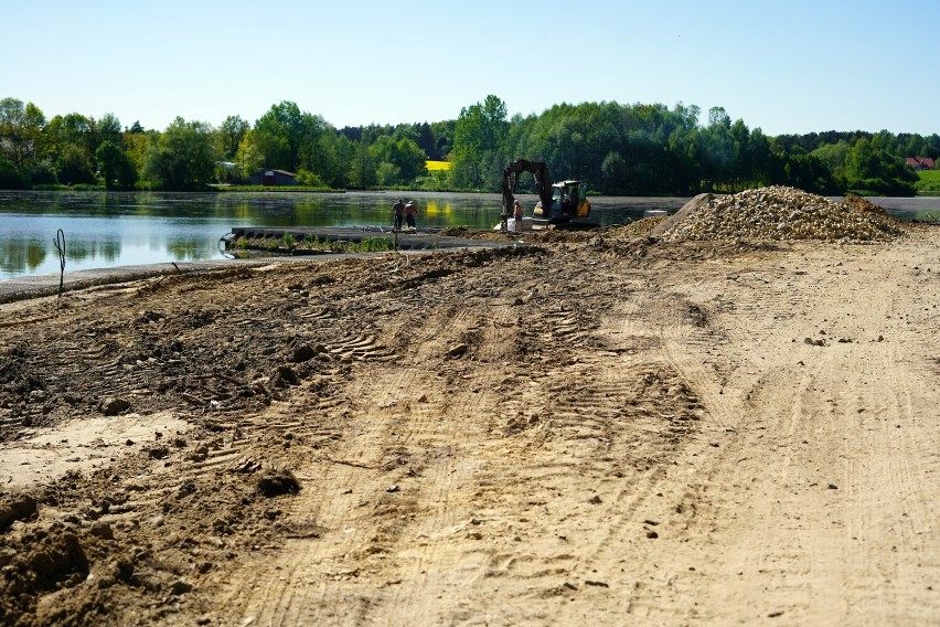 Postęp prac nad Zalewem Wolbromskim, maj 2022 r.