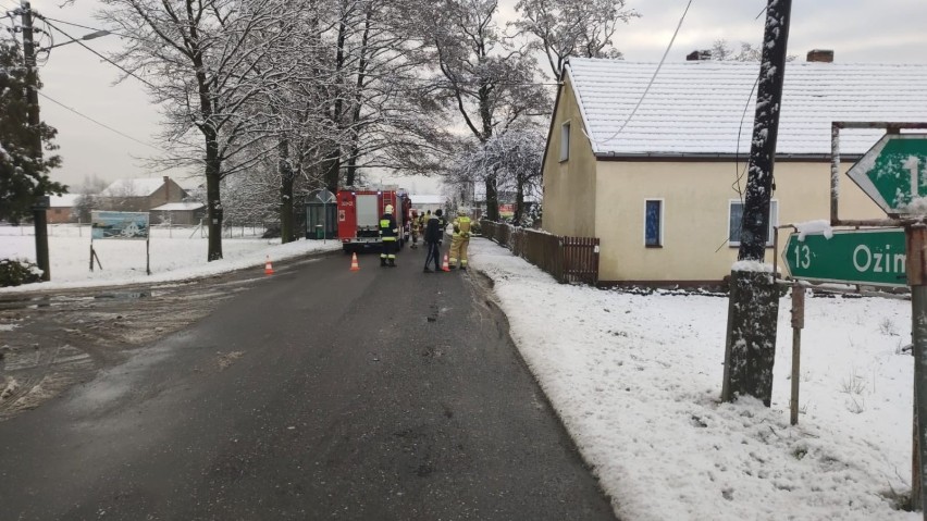 Turawa. Drzewo spadło na przydomowy zbiornik z gazem. W Kotorzu Małym konary zerwały linię energetyczną. Pracowita noc i poranek strażaków