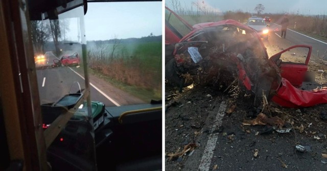 Śmiertelny wypadek na trasie Zdrada - Werblinia (29.11.2022). Samochód uderzył w drzewo. Nie żyje kierowca