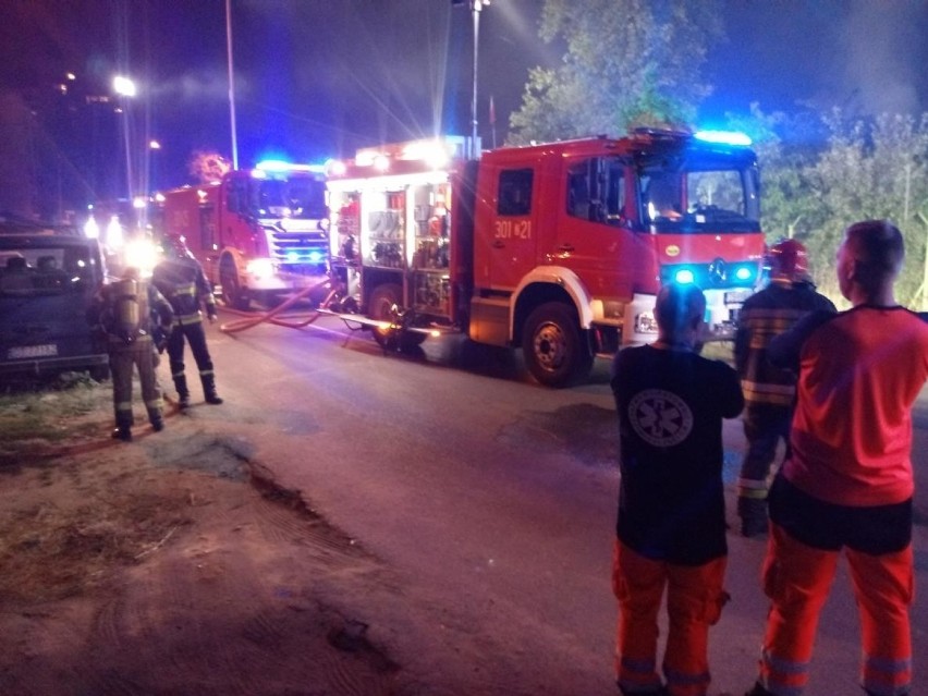 Pożar na działkach na ul. Chłapowskiego w Szczecinie