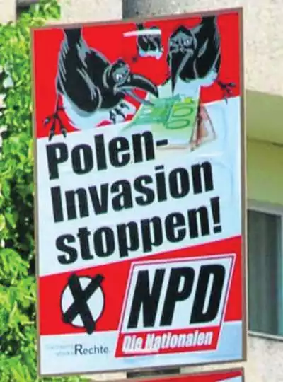 Plakat NPD "Polen invasion stoppen"