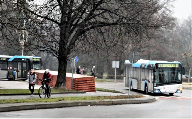 Autobusy MZK w centrum Zamościa