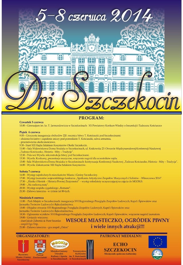 Dni Szczekocin 2014 przed nami: Zobacz program.