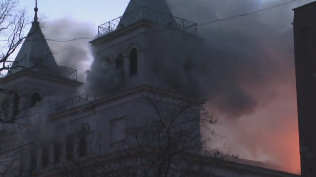 Pożar kościoła w Braniewie