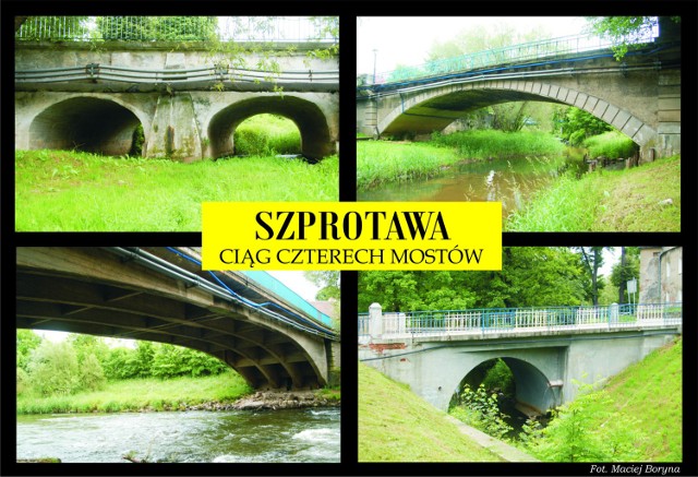 Szprotawa - ciąg czterech mostów.