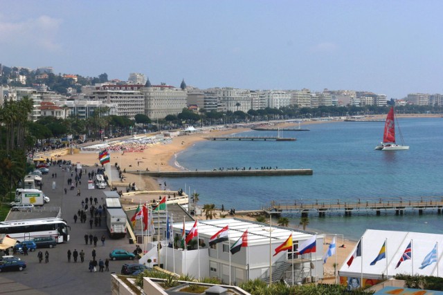 Cannes - Na zewnątrz the Palais des Festivals. Miejsce Międzynarodowych Targ&oacute;w Nieruchomościami