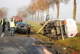 Wypadek w Parczewie. Citroen zderzył się z cysterną