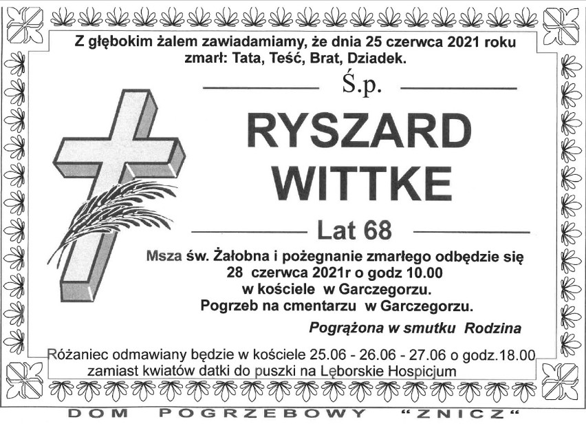 Zmarł Ryszard Wittke, wieloletni wójt gminy Nowa Wieś Lęborska